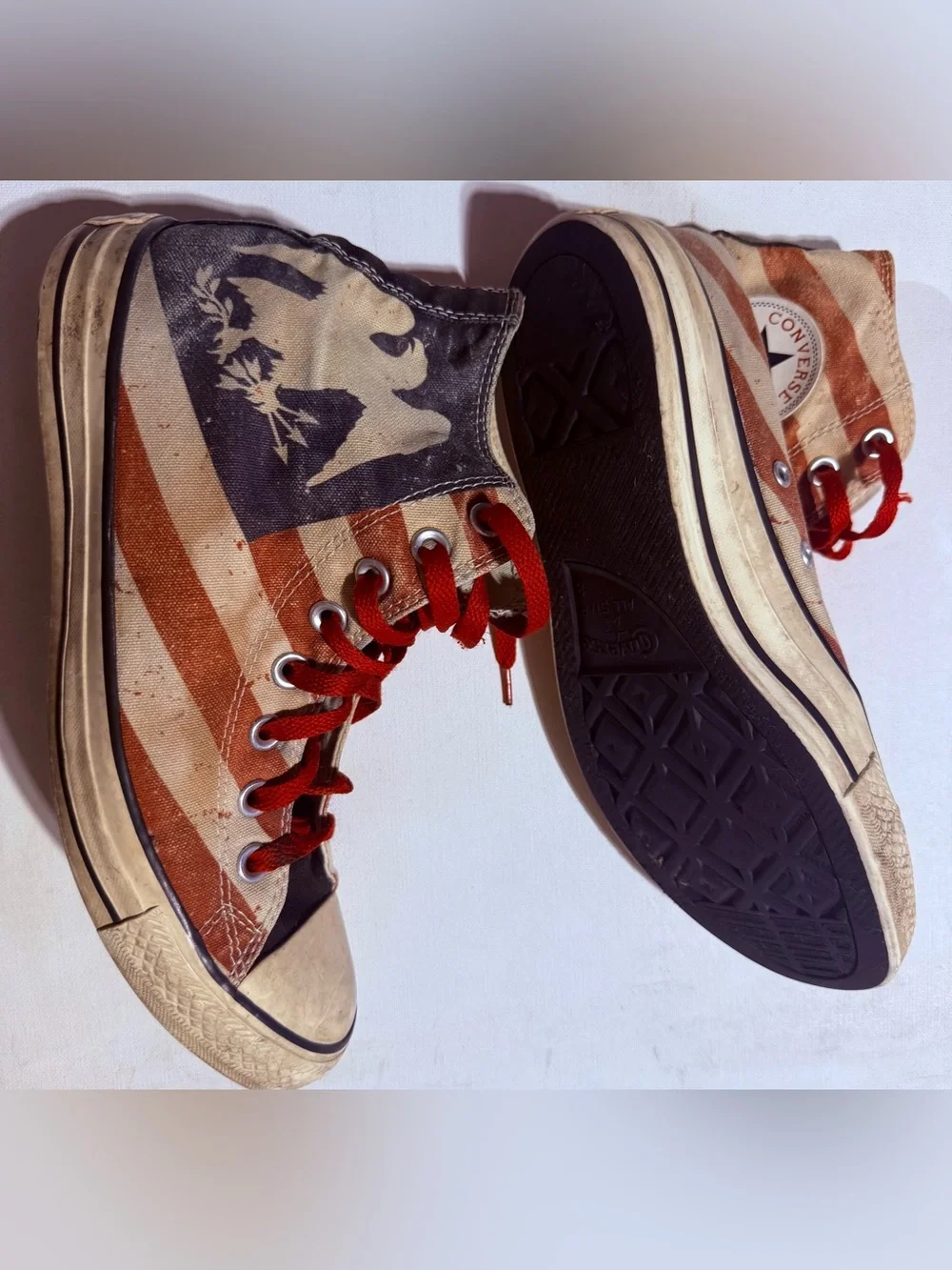 Beloved Converse High Top Sneakers Red, White, Blue #American #Eagle